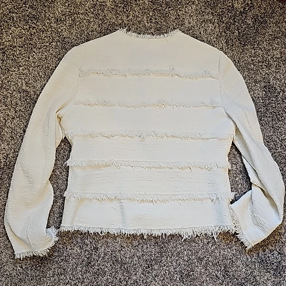 STUNNING REBECCA TAYLOR textured tweed frill jacket - Picture 10 of 14